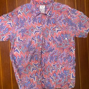 Men’s Block Printed camp style button up short sleeve